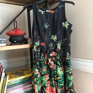 Black Floral Sleeveless Dress